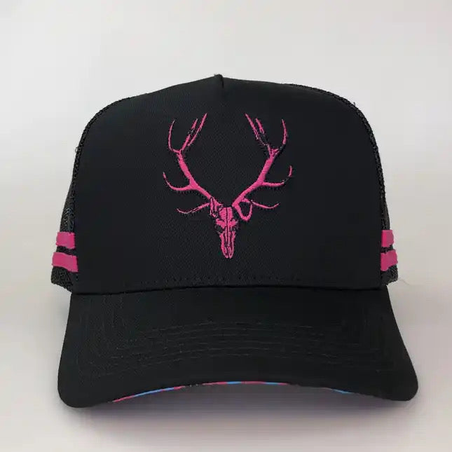 Trucker Cap- BLACK & PINK RACK