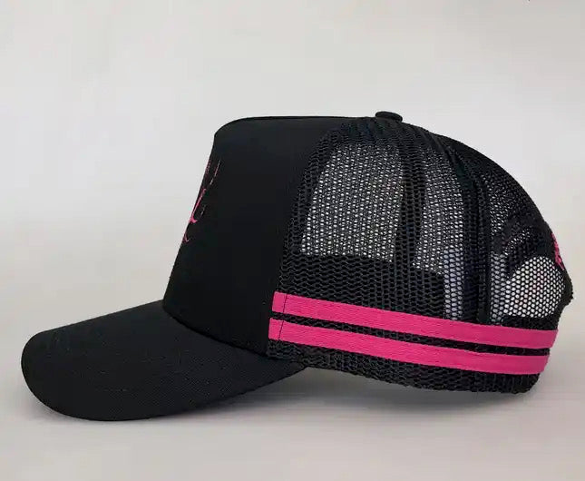 Trucker Cap- BLACK & PINK RACK