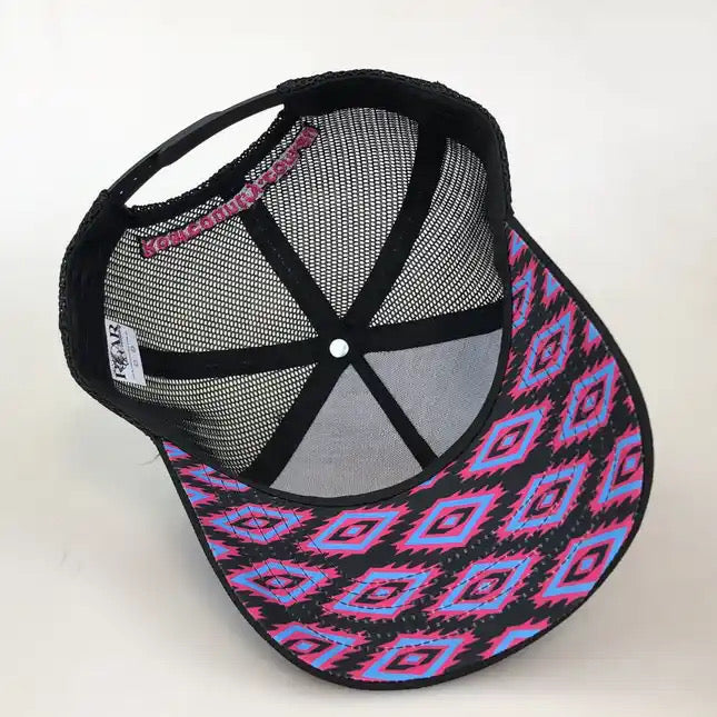 Trucker Cap- BLACK & PINK RACK