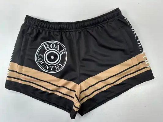 Footy shorts- BLACK & TAN BULLET