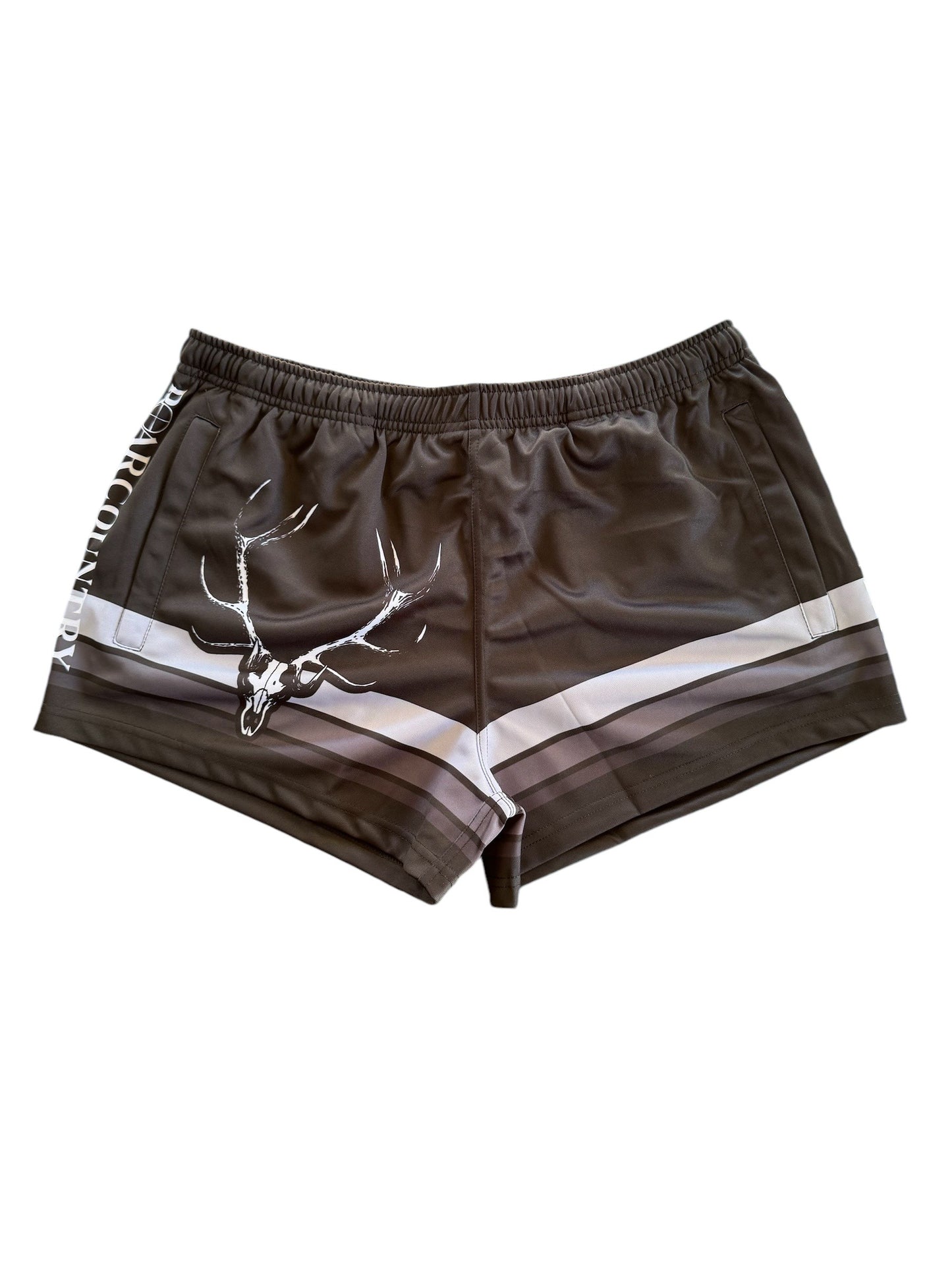 Footy Shorts- BLACK & GREY RACK