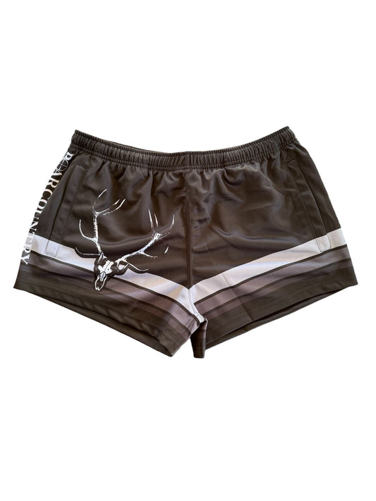 Footy Shorts- BLACK & GREY RACK