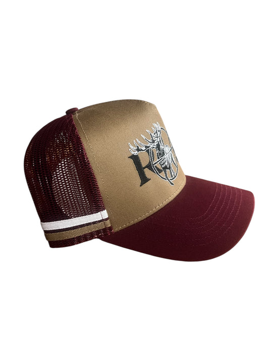 Trucker Cap- Maroon Stag