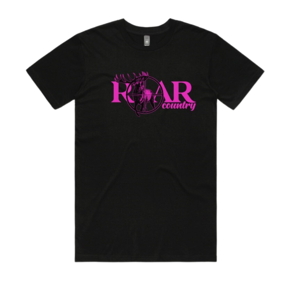 Unisex T-Shirt- BLACK & PINK ROAR