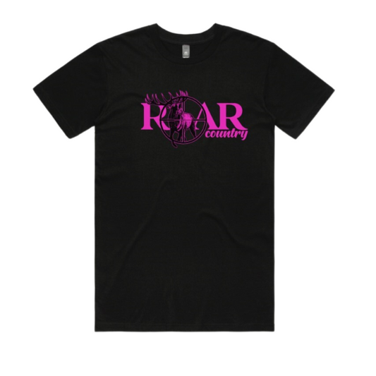 Unisex T-Shirt- BLACK & PINK ROAR