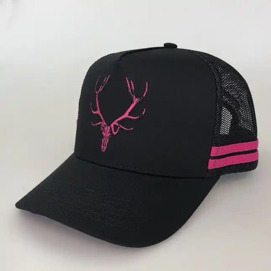 Trucker Cap- BLACK & PINK RACK