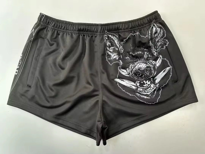 Footy Shorts- BLACK PIG STICKER