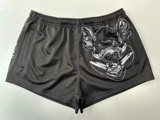 Footy Shorts- BLACK PIG STICKER