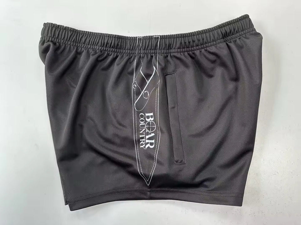 Footy Shorts- BLACK PIG STICKER