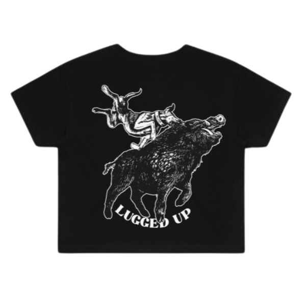 Girls Crop Top- BLACK LUGGED UP