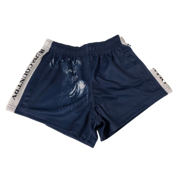 Footy Shorts- NAVY & WHITE STAG
