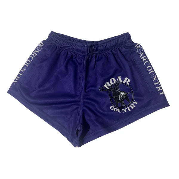 Kids Footy Shorts- PURPLE SCOPE