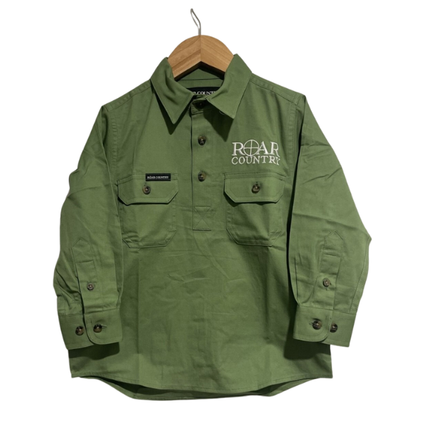 Kids Workshirt- ARMY GREEN
