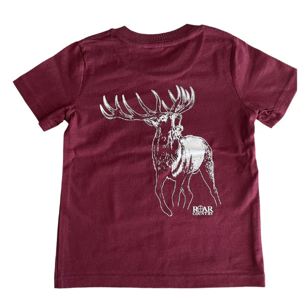 Kids Unisex T-Shirt- MAROON STAG