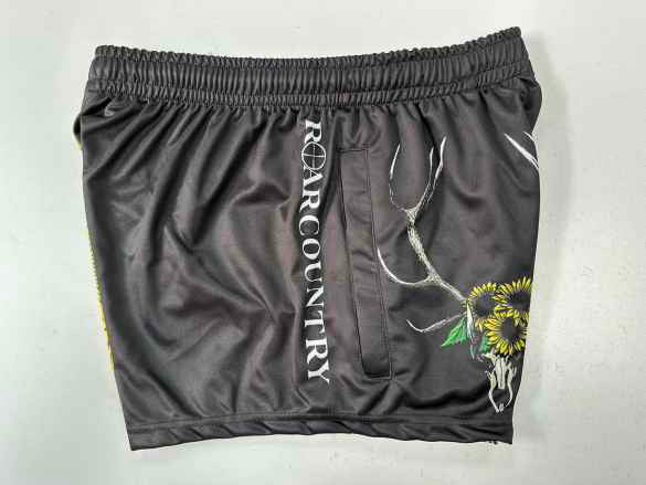 Footy Shorts- YELLOW SUNFLOWER RACK